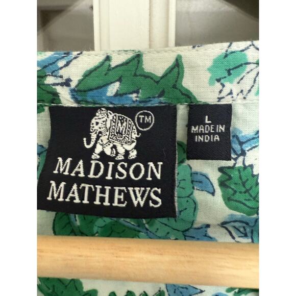 Madison Mathews floral cotton tunic top size large - Picture 9 of 11